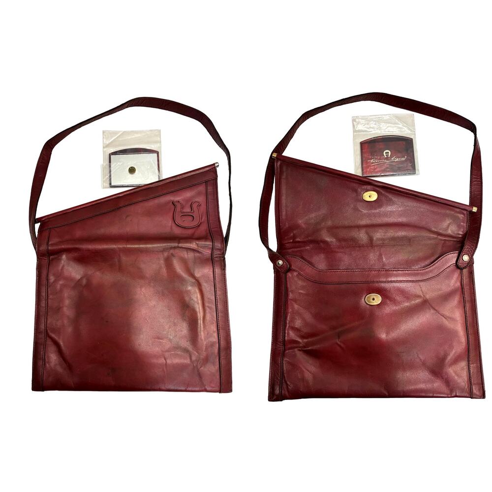 Vintage Etienne Aigner Cordovan Leather Envelope Clutch Shoulder Bag Handmade - Picture 4 of 14